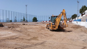 Obras campo fútbol Chío.