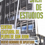 Cartel nueva apertura sala estudios Centro Cultural Playa