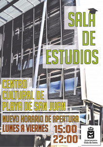 Cartel nueva apertura sala estudios Centro Cultural Playa