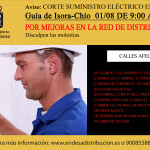 Cartel FB - Corte suministro eléctrico 1 agosto Chío-Guía 2019